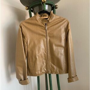 Faux Ostrich Bomber style Jacket